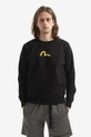 černá Bavlněná mikina Evisu Sweatshirt With Seagull Print 2EABSM1SW321XXCT BLACK Pánský