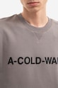 A-COLD-WALL* cotton sweatshirt Essential Logo Crewneck gray ACWMW056.