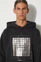A-COLD-WALL* cotton sweatshirt Foil Grid Hoodie ACWMW074. black