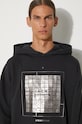A-COLD-WALL* bluza bawełniana Foil Grid Hoodie ACWMW074. czarny