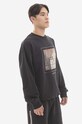 Bavlněná mikina A-COLD-WALL* Foil Grid Crewneck ACWMW075 BLACK ACWMW075.