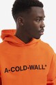 Памучен суичър A-COLD-WALL* Essential Logo Hoodie оранжев ACWMW083.