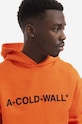A-COLD-WALL* bluza bawełniana Essential Logo Hoodie pomarańczowy ACWMW083.