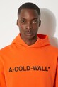 A-COLD-WALL* felpa in cotone Essential Logo Hoodie ACWMW083. arancione