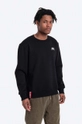 fekete Alpha Industries felső Basic Sweater Small Logo Férfi