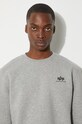 Alpha Industries felpa Basic Sweater Small Logo 188307.17 grigio