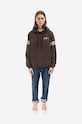 Bavlněná mikina Guess Washed Hoodie potisk hnědá M2BQ00.KBB40