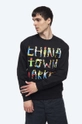 čierna Bavlnená mikina Market Chinatown Market City Aerobics Crewneck Pánsky