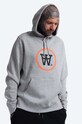Wood Wood bluza bawełniana Ian Hoodie nadruk szary 10135605.2424