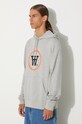 Βαμβακερή μπλούζα Wood Wood Ian Hoodie στάμπα γκρί 10135605.2424