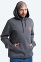 Wood Wood bluza bawełniana Ian Hoodie nadruk szary 10135605.2424