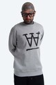 Wood Wood bluza bawełniana Tye Sweatshirt aplikacja szary 10135606.2424