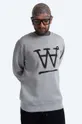 siva Bombažen pulover Wood Wood Tye Sweatshirt Moški