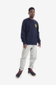 Wood Wood hanorac de bumbac Tye Sweatshirt bleumarin