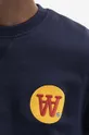 mornarsko modra Bombažen pulover Wood Wood Tye Badge
