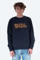 Бавовняна кофта Fjallraven Logo Sweater без капюшона темно-синій F84142