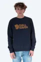 sötétkék Fjallraven pamut melegítőfelső Logo Sweater M F84142 2-999 Férfi