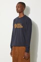 Bavlnená mikina Fjallraven Logo Sweater tmavomodrá F84142