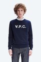 Бавовняна кофта A.P.C. Sweat Vpc без капюшона темно-синій COECQ.H27378