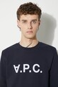 Bavlněná mikina A.P.C. Sweat Vpc COECQ-H27378 BLACK námořnická modř COECQ.H27378