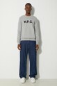 A.P.C. hanorac de bumbac Sweat Vpc COECQ.H27378 gri AA00