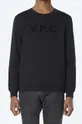 čierna Bavlnená mikina A.P.C. Sweat Vpc Sweat Vpc COECQ-H27378 BLACK