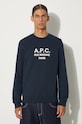 A.P.C. bluza bawełniana Rufus granatowy COEZD.H27500
