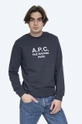 námořnická modř Bavlněná mikina A.P.C. Sweat Rufus Pánský