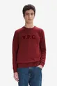 bordo Bombažen pulover A.P.C. Sweat Moški