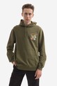 Maharishi bluza bawełniana Force Embroidered z kapturem zielony 8076.OLIVE