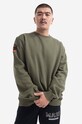 Maharishi cotton sweatshirt Planet friendly green 9432.OLIVE