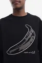 čierna Bavlnená mikina Maharishi Chanile Olive Banana x Warhol Embroidery 9643 BLACK