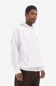 Drôle de Monsieur hanorac de bumbac Hoodie Santa print alb HO121.WHITE