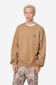 Carhartt WIP cotton sweatshirt Nelson Sweat cotton brown I029957.DUSTY.H.BR