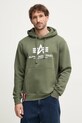 Кофта Alpha Industries Basic Hoody с капюшоном зелёный 178312.142