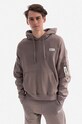 Alpha Industries bluza bawełniana Organics OS Hoody bawełna brązowy 118349.628