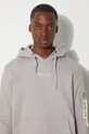 Alpha Industries felpa in cotone Organics Emb Hoody 118350.643 grigio