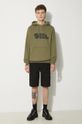 Pamučna dukserica Fjallraven Logo Hoodie M F84144.622 zelena AA00