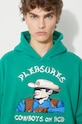 Dukserica PLEASURES Rhythm Hoodie P23SP024 zelena