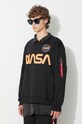 Mikina Alpha Industries NASA Reflective Sweater čierna 178309.614