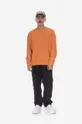 Bavlnená mikina Wood Hugh Embossed Sweatshirt 12315602-2474 ABRICOT ORANGE