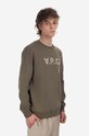 Bavlnená mikina A.P.C. Sweat Vpc Bicolore potlač zelená COFAX.H27803