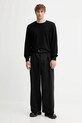 Diesel longsleeve bawełniany T-ADJUST-LS-SLITS-R17 A18142.0AIJU czarny AA00