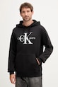 Хлопковая кофта Calvin Klein Jeans с капюшоном чёрный J30J320934
