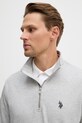Mikina U.S. Polo Assn. DHM LB 1/4 ZIP sivá MUP3359
