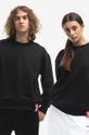 černá Mikina 032C Taped Crewneck Longsleeve FW22-C-2010 BLACK Unisex