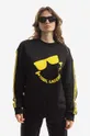 crna Dukserica Karl Lagerfeld Unisex Smiley Sweatshirt Unisex