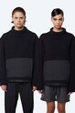 Mikina Rains Fleece High Neck bez kapucne čierna 1850.BLACK