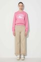 Bombažen pulover Lacoste SF0342 roza AA00