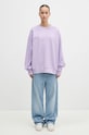 Памучен суичър Pangaia 10000183 виолетов